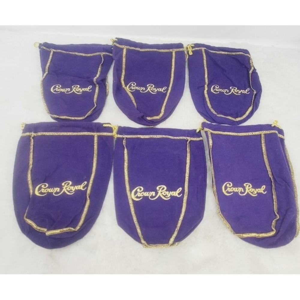 Lot of 10 Crown Royal Purple Bags 8"-9" Tall. Collecting/Crafting/Quilting Gifts